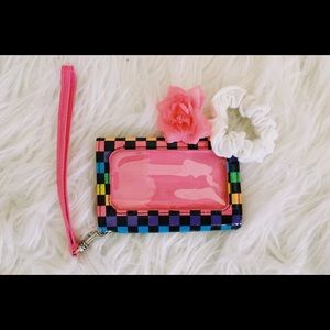 Neon Rainbow Checkered Wallet